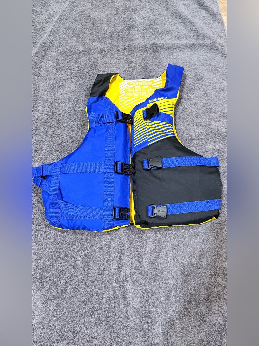 Kids Blue and Yellow Swim Vest - Adjustable Safety Life Jacket